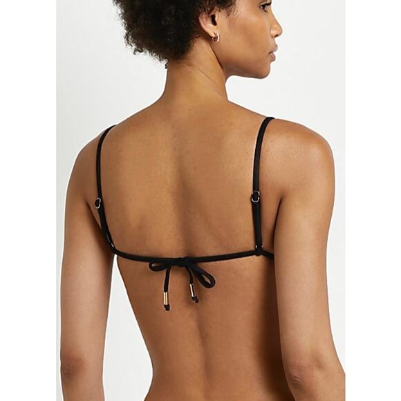 River Island Black Embossed Triangle Bikini Top 6 NWT - Picture 2 of 6